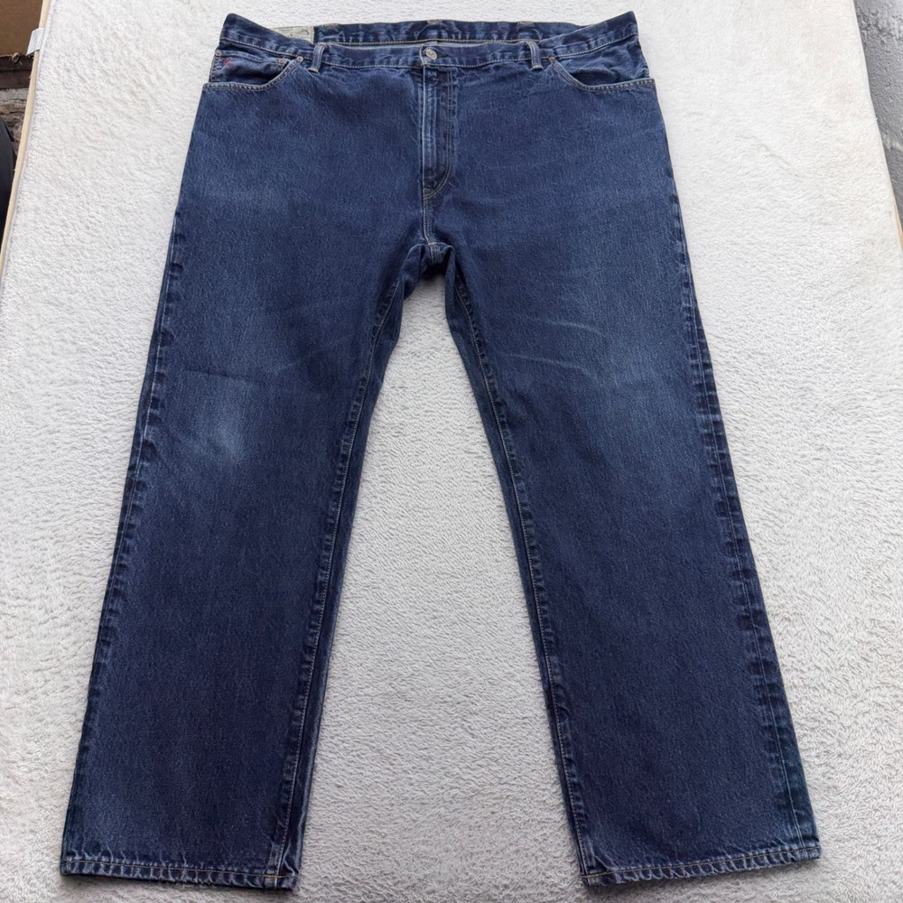 Polo Ralph Lauren Mens 46x32 Blue Straight Leg Authentic Dungarees Jeans